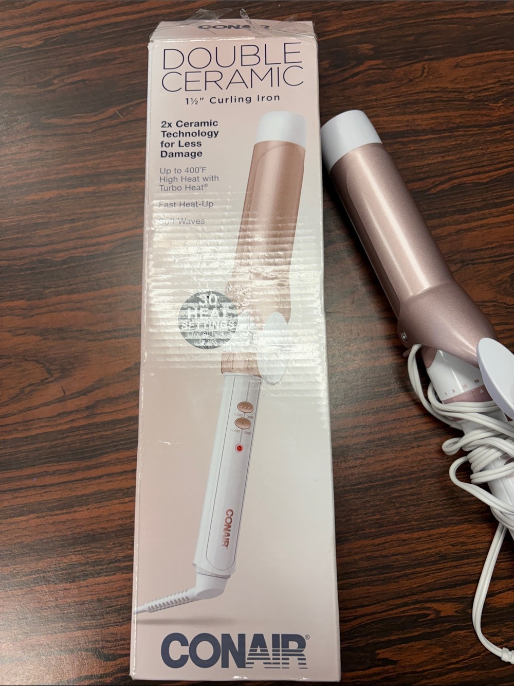 Never used Conair Double Ceramic 1½" Curling Iron - Rose Gold/White